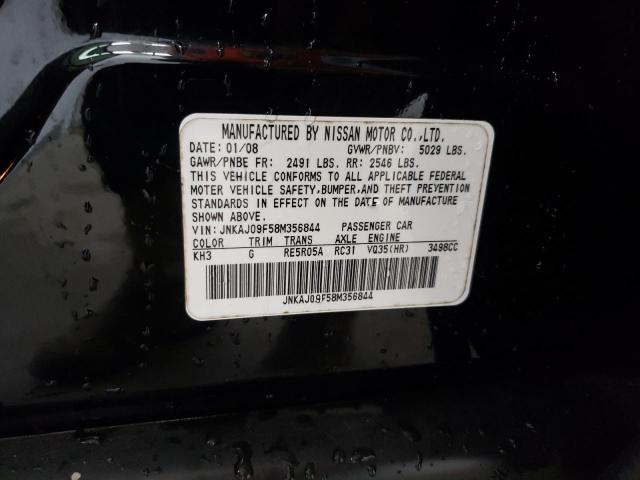 JNKAJ09F58M356844 - 2008 INFINITI EX35 BASE Սև լուսանկար 12