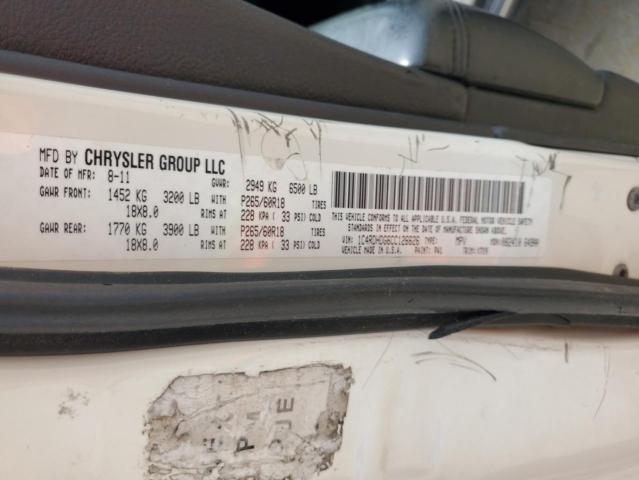 1C4RDHDG6CC126626 - 2012 DODGE DURANGO CREW WHITE photo 12