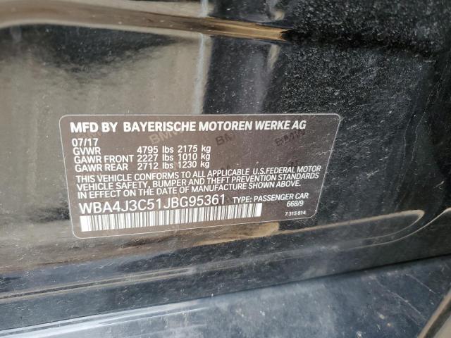 WBA4J3C51JBG95361 - 2018 BMW 430XI GRAN COUPE BLACK photo 12