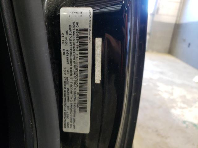 3VWPW3AG3AM020913 - 2010 VOLKSWAGEN NEW BEETLE BLACK photo 12