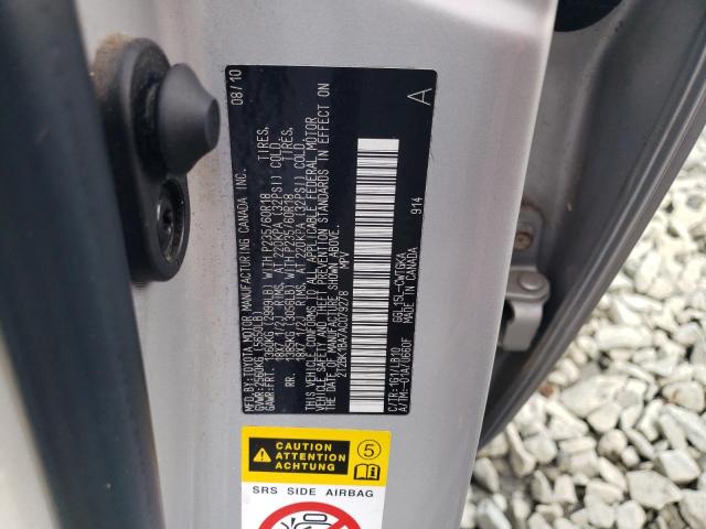 2T2BK1BA7AC079278 - 2010 LEXUS RX 350 SILVER photo 13