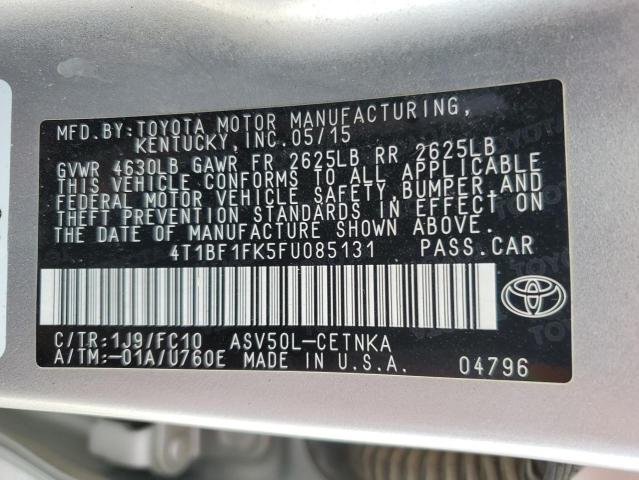 4T1BF1FK5FU085131 - 2015 TOYOTA CAMRY LE SILVER photo 13