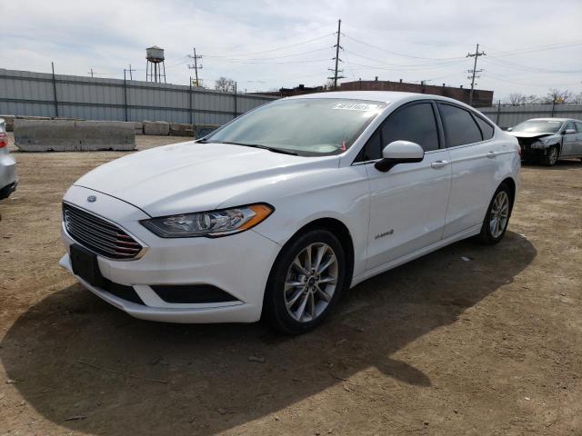 3FA6P0LU3HR385267 - 2017 FORD FUSION SE HYBRID WHITE photo 1