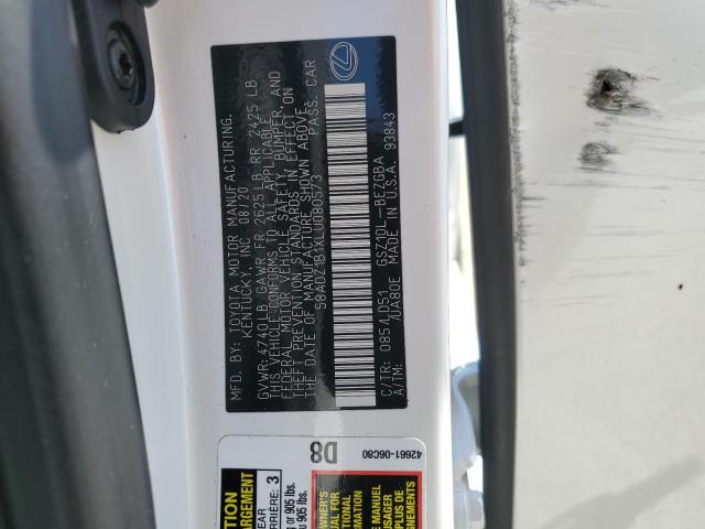 58ADZ1B1XLU080573 - 2020 LEXUS ES 350 WHITE photo 12