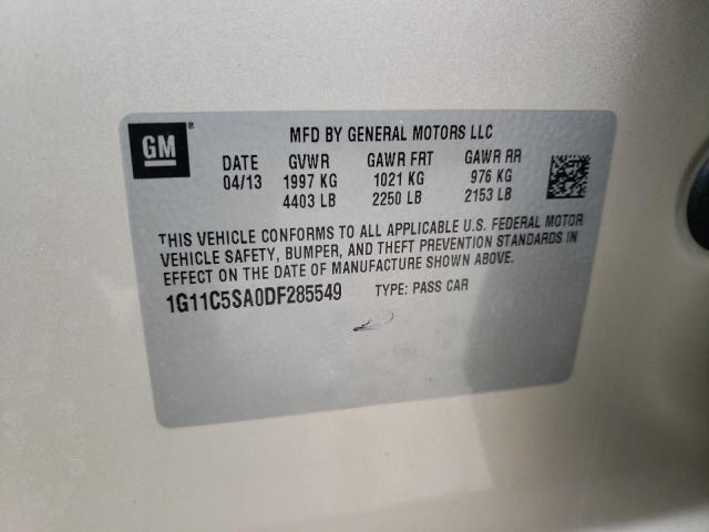 1G11C5SA0DF285549 - 2013 CHEVROLET MALIBU 1LT ბეჟი ფოტო 12