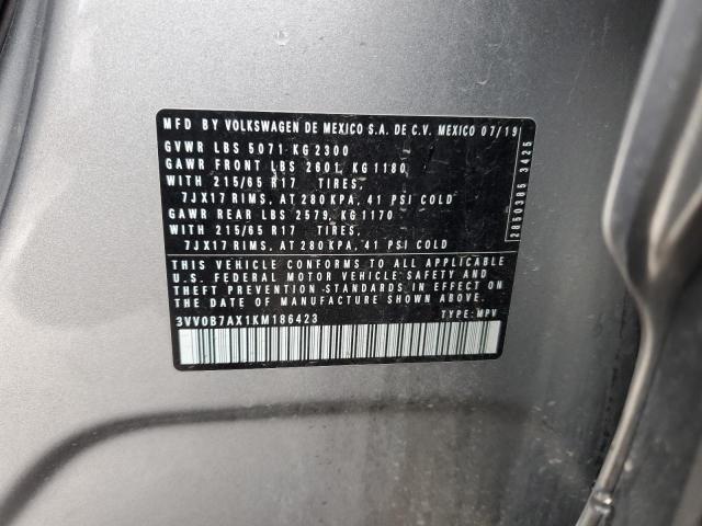 3VV0B7AX1KM186423 - 2019 VOLKSWAGEN TIGUAN S 灰色 照片 14