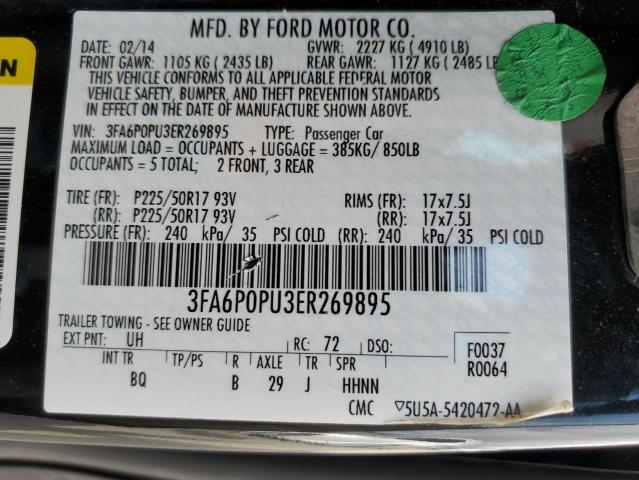 3FA6P0PU3ER269895 - 2014 FORD FUSION SE PHEV CHARCOAL photo 12