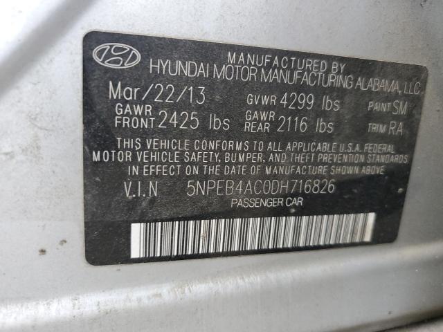 5NPEB4AC0DH716826 - 2013 HYUNDAI SONATA GLS SILVER photo 13