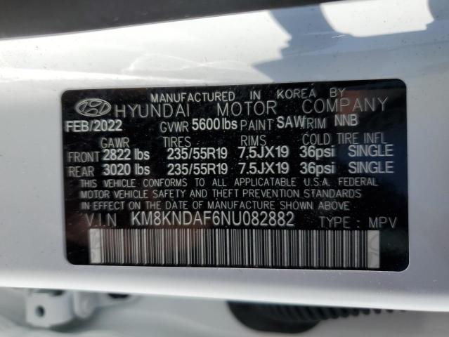 KM8KNDAF6NU082882 - 2022 HYUNDAI IONIQ 5 SEL WHITE photo 12