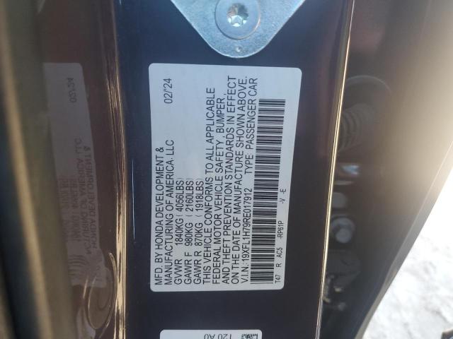 19XFL1H79RE017912 - 2024 HONDA CIVIC EXL ნაცრისფერი ფოტო 12
