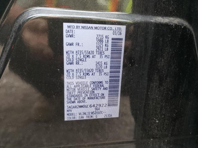 5N1AR2MM0GC642922 - 2016 NISSAN PATHFINDER S 黑色 照片 13