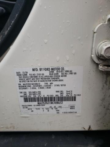 MAJ3S2GE1MC408652 - 2021 FORD ECOSPORT SE თეთრი ფოტო 13