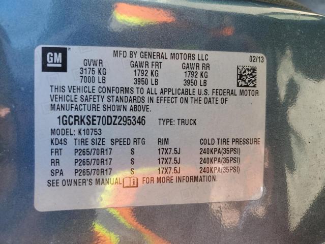 1GCRKSE70DZ295346 - 2013 CHEVROLET SILVERADO K1500 LT BLUE photo 12