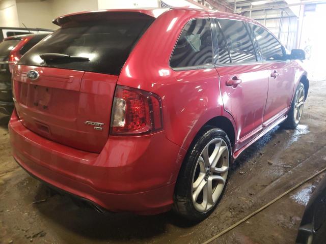 2FMDK4AK2BBA03840 - 2011 FORD EDGE SPORT MAROON photo 3