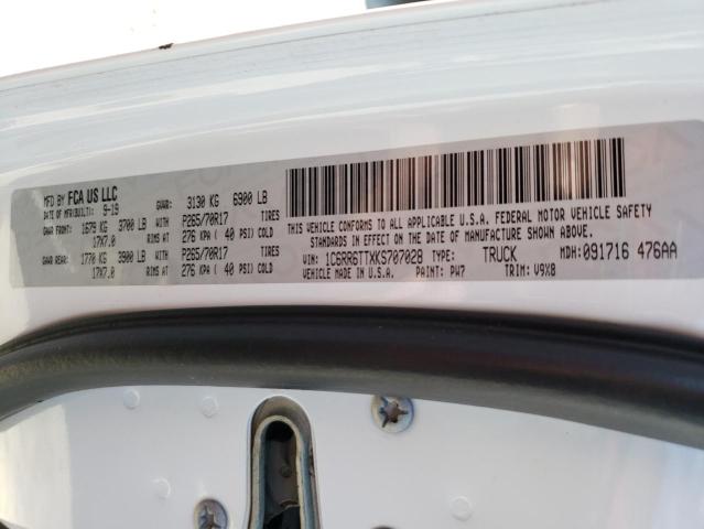 1C6RR6TTXKS707028 - 2019 RAM 1500 CLASS SLT 白色 照片 12