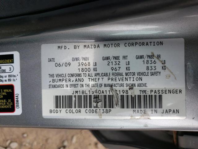 JM1BL1SG0A1172198 - 2010 MAZDA MAZDA 3 I SILVER photo 12