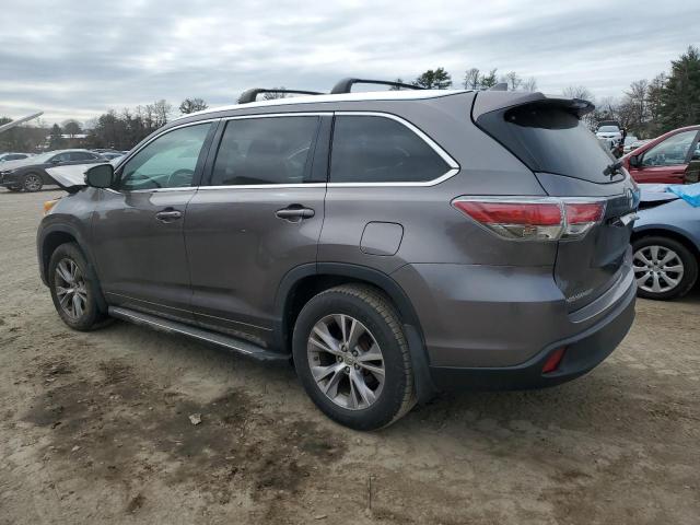 5TDJKRFH1ES013215 - 2014 TOYOTA HIGHLANDER XLE GRAY photo 2