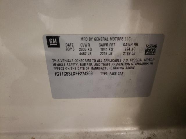 1G11C5SLXFF274269 - 2015 CHEVROLET MALIBU 1LT BEIGE photo 13