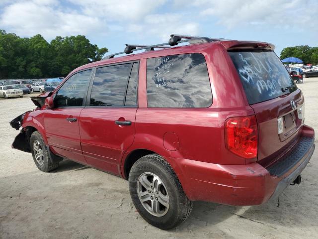 2HKYF18534H515445 - 2004 HONDA PILOT EXL RED photo 2