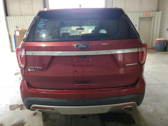 1FM5K7F83GGB79251 - 2016 FORD EXPLORER LIMITED RED photo 6