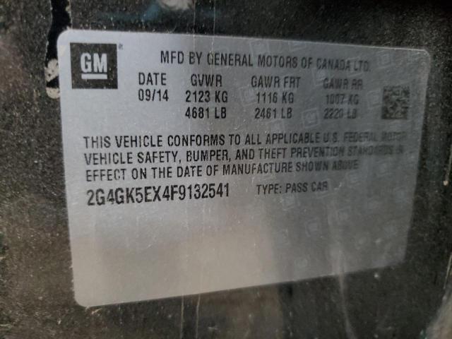 2G4GK5EX4F9132541 - 2015 BUICK REGAL BLACK photo 12