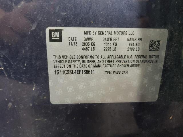 1G11C5SL4EF168611 - 2014 CHEVROLET MALIBU 1LT BLUE photo 12