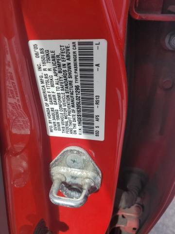 1HGES16395L021296 - 2005 HONDA CIVIC DX VP Կարմիր լուսանկար 12