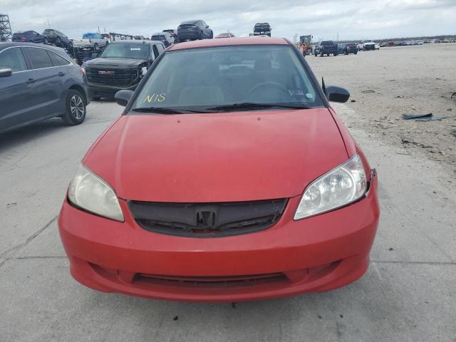 1HGES16395L021296 - 2005 HONDA CIVIC DX VP Կարմիր լուսանկար 5
