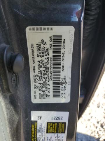 1NXBU40E39Z153389 - 2009 TOYOTA COROLLA BASE GRAY photo 12