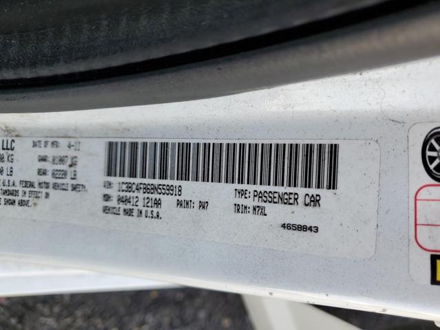 1C3BC4FB6BN559918 - 2011 CHRYSLER 200 LX WHITE photo 12