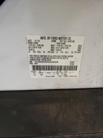 1FM5K8AR5GGC08268 - 2016 FORD EXPLORER POLICE INTERCEPTOR WHITE photo 12