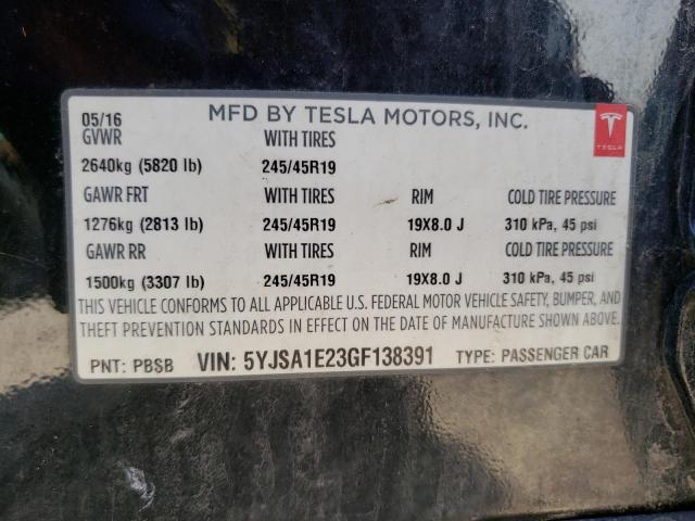 5YJSA1E23GF138391 - 2016 TESLA MODEL S Qara foto 13