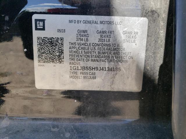 1G1JB5SH9J4134135 - 2018 CHEVROLET SONIC LS 黑色 照片 12