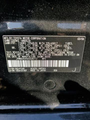 JTMBD35VX65028712 - 2006 TOYOTA RAV4 BLACK photo 12