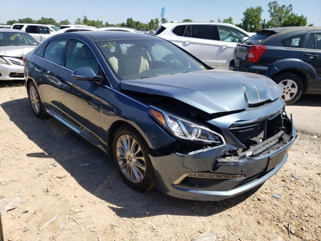 5NPE34AF4FH239960 - 2015 HYUNDAI SONATA SPORT BLUE photo 1