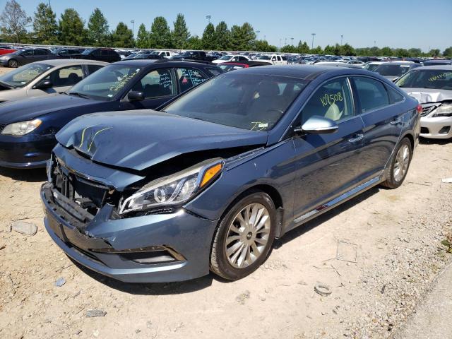 5NPE34AF4FH239960 - 2015 HYUNDAI SONATA SPORT BLUE photo 2