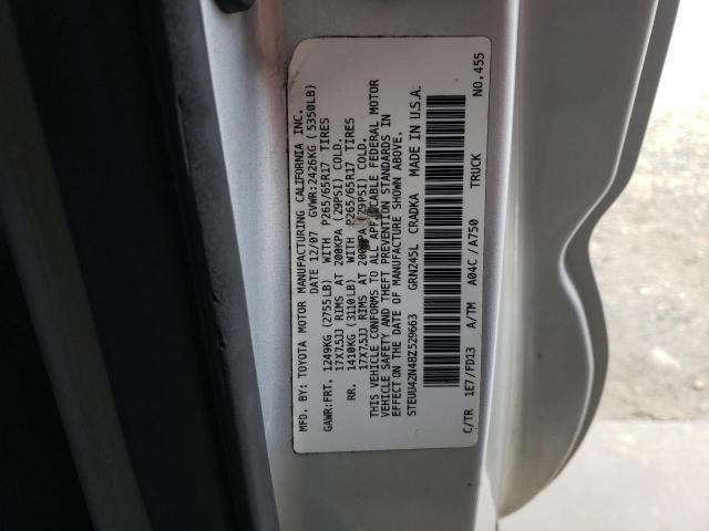 5TEUU42N48Z529663 - 2008 TOYOTA TACOMA ACCESS CAB ვერცხლისფერი ფოტო 13