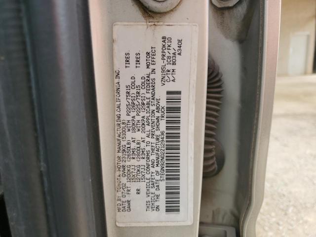 5TEGN92N02Z129436 - 2002 TOYOTA TACOMA DOUBLE CAB PRERUNNER SILVER photo 13