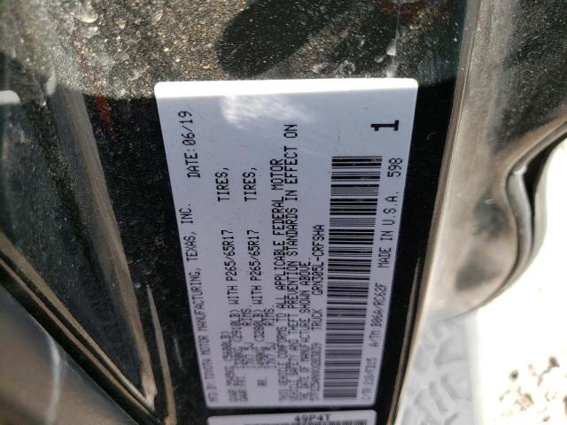 5TFSZ5ANXKX203039 - 2019 TOYOTA TACOMA ACCESS CAB შავი ფოტო 12