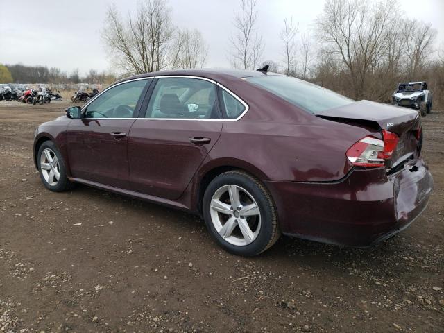 1VWBP7A36DC056502 - 2013 VOLKSWAGEN PASSAT SE MAROON photo 2