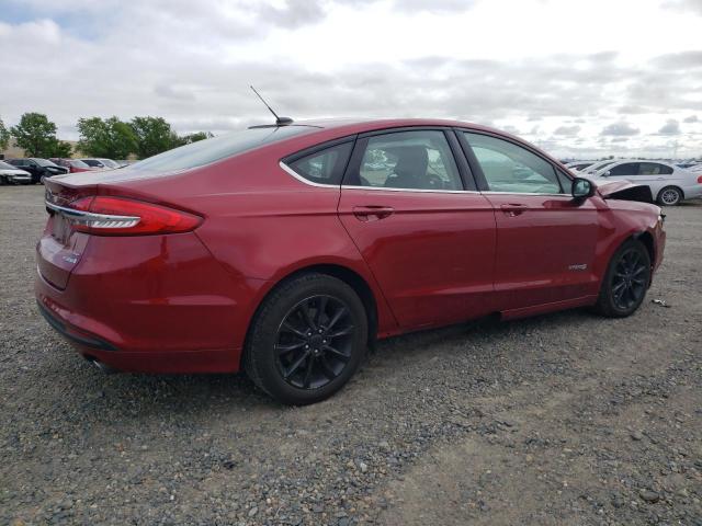 3FA6P0LU9HR386519 - 2017 FORD FUSION SE HYBRID MAROON photo 3