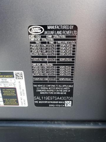 SAL119E97SA430708 - 2025 LAND ROVER RANGE ROVE AUTOBIOGRAPHY GRAY photo 13