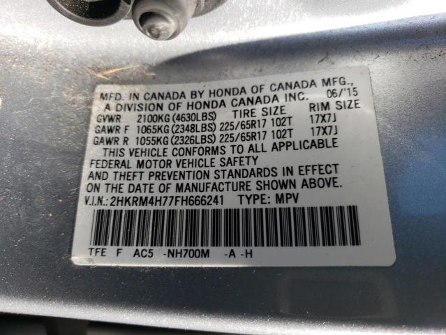 2HKRM4H77FH666241 - 2015 HONDA CR-V EXL SILVER photo 14