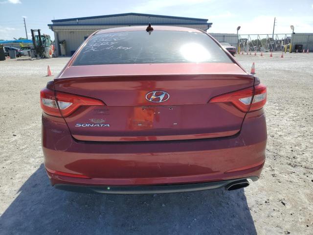 5NPE24AF1FH180627 - 2015 HYUNDAI SONATA SE RED photo 6