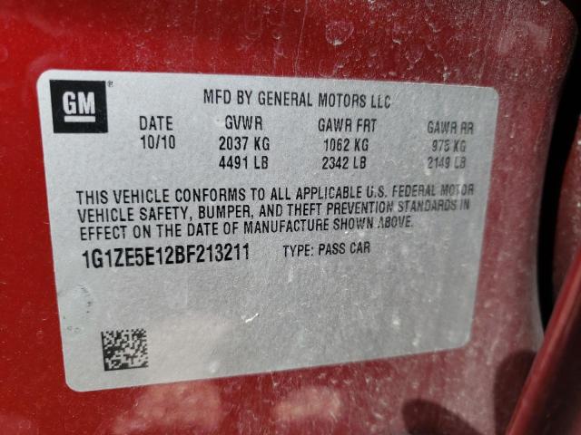 1G1ZE5E12BF213211 - 2011 CHEVROLET MALIBU LTZ წითელი ფოტო 12