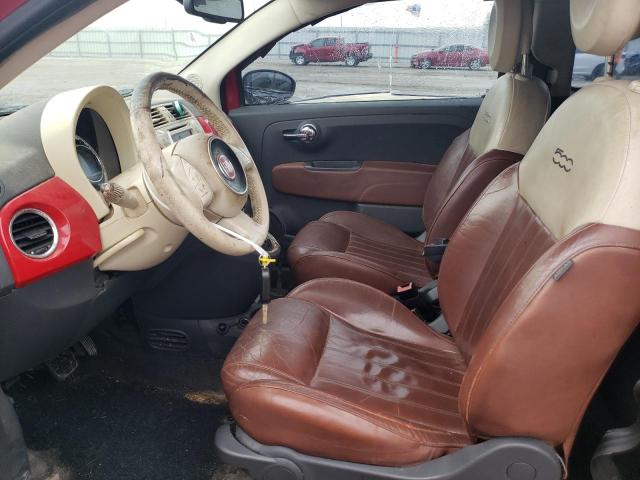 3C3CFFER7DT529044 - 2013 FIAT 500 LOUNGE RED photo 7