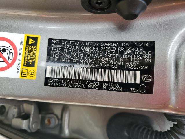 JTHBK1GG5F2165453 - 2015 LEXUS ES 350 GRAY photo 13