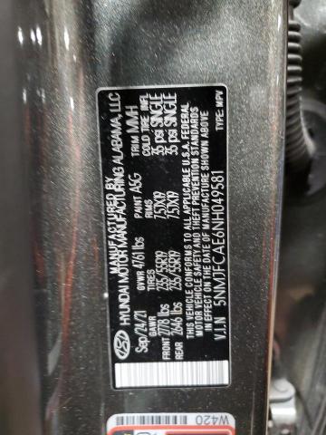 5NMJFCAE6NH049581 - 2022 HYUNDAI TUCSON SEL GRAY photo 12