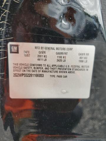 2G2WP552281166053 - 2008 PONTIAC GRAND PRIX BLACK photo 13