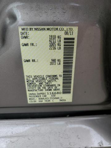 1N4AL3AP6EC116680 - 2014 NISSAN ALTIMA 2.5 BEIGE photo 12